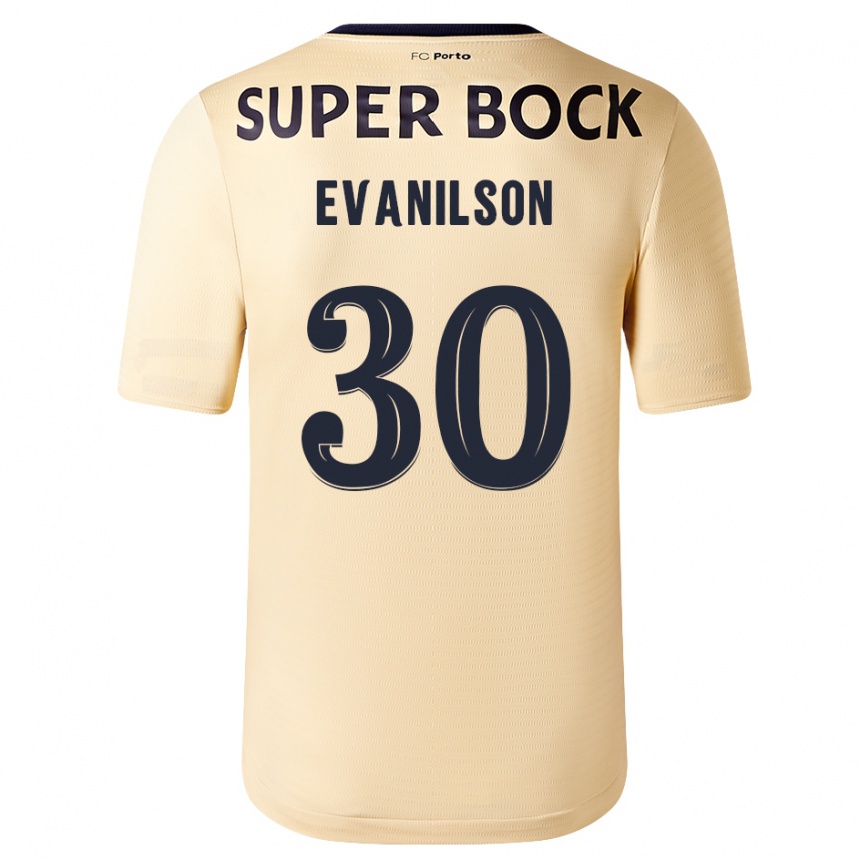 キッズフットボールエヴァニウソン#30ベージュゴールドアウェイシャツ2023/24ジャージーユニフォーム