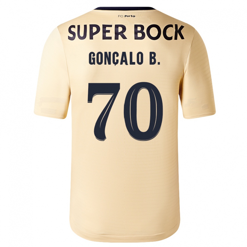 キッズフットボールゴンサロ・ボルジェス#70ベージュゴールドアウェイシャツ2023/24ジャージーユニフォーム