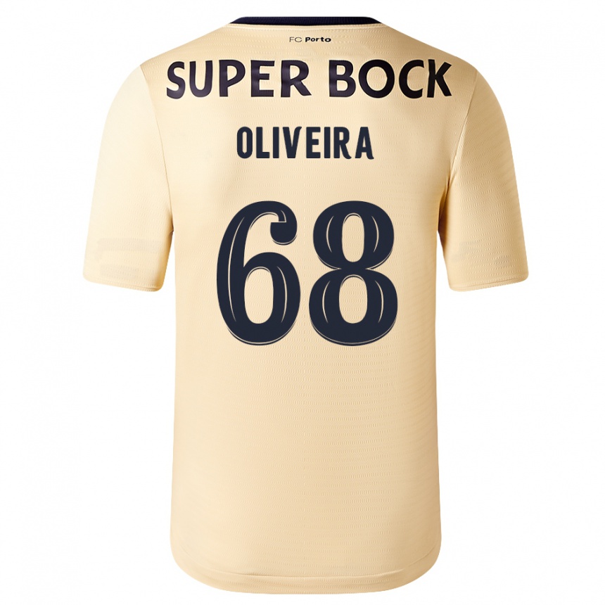 キッズフットボールアンドレ・ルイス・ロッチャ・オリヴェリア=#68ベージュゴールドアウェイシャツ2023/24ジャージーユニフォーム