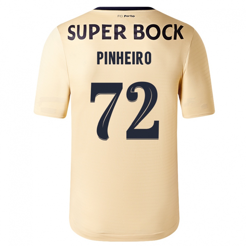 キッズフットボールロドリゴ・ピニェイロ・フェレイラ#72ベージュゴールドアウェイシャツ2023/24ジャージーユニフォーム