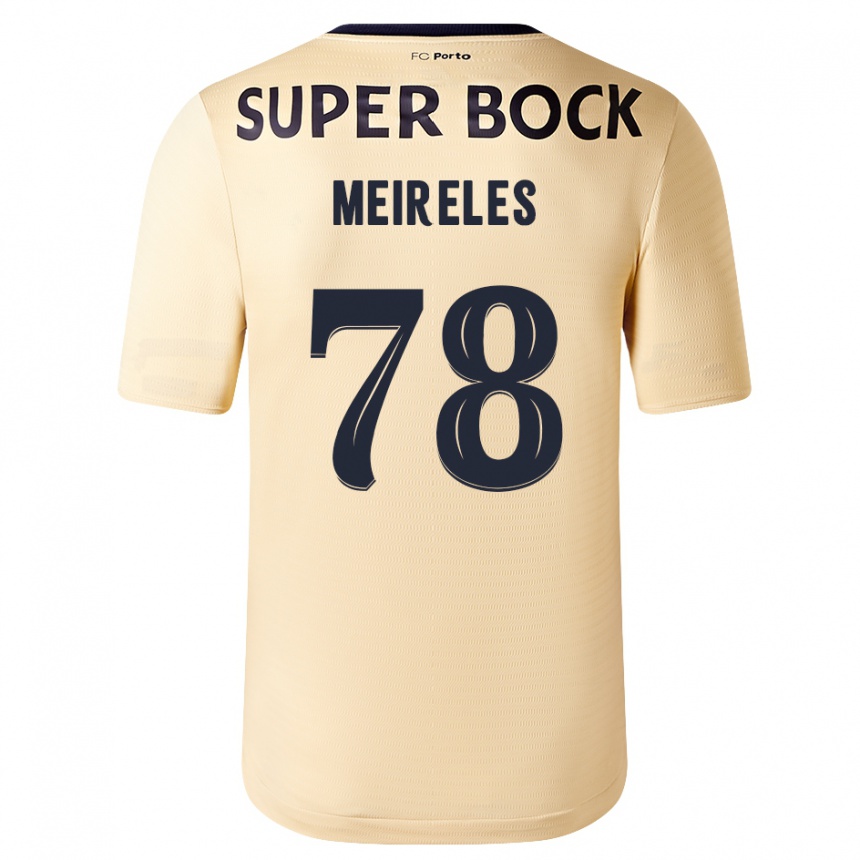 キッズフットボールジョルジ・メイレレス#78ベージュゴールドアウェイシャツ2023/24ジャージーユニフォーム