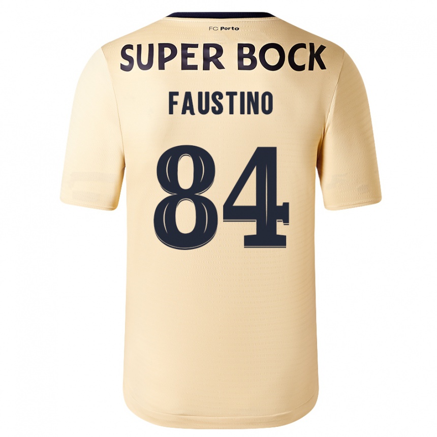 キッズフットボールリーバイ・ファウスティノ#84ベージュゴールドアウェイシャツ2023/24ジャージーユニフォーム