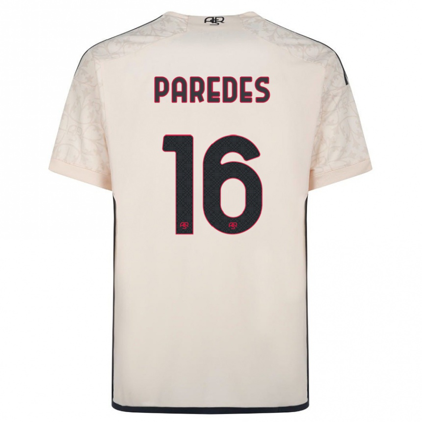 キッズフットボールレアンドロ・パレデス#16オフホワイトアウェイシャツ2023/24ジャージーユニフォーム