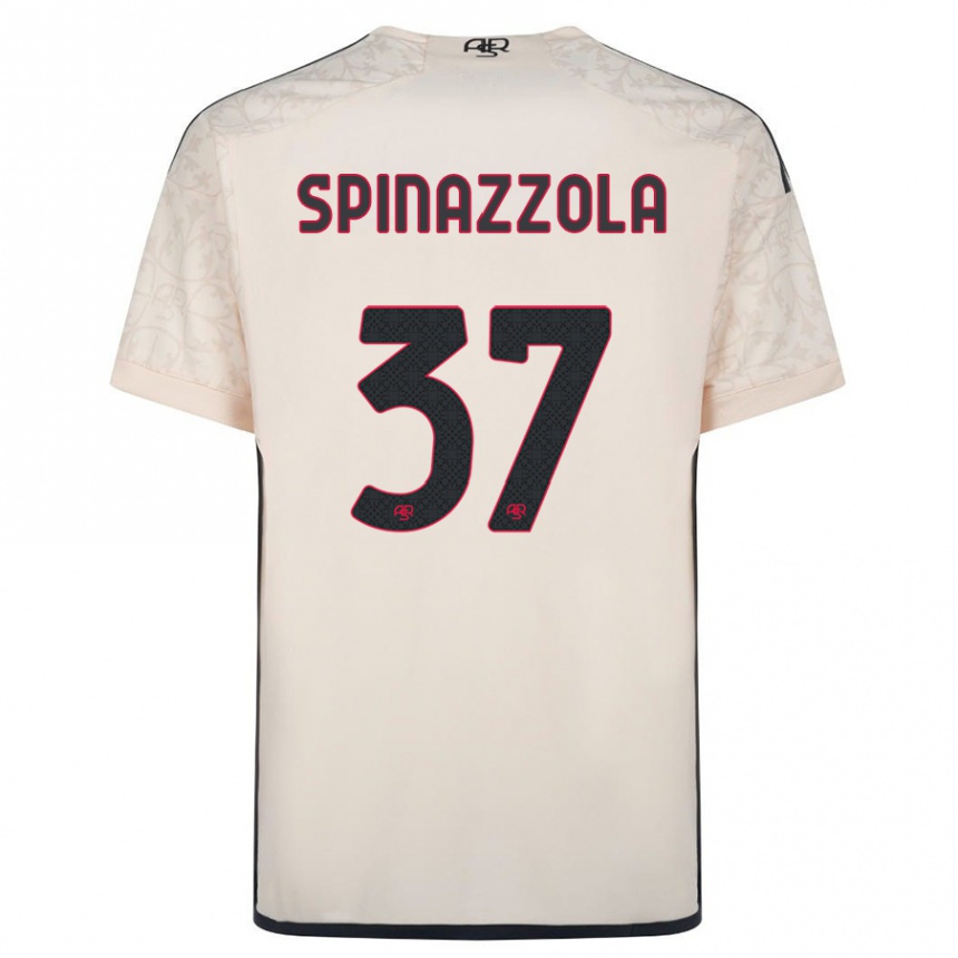 キッズフットボールレオナルド・スピナッツォーラ#37オフホワイトアウェイシャツ2023/24ジャージーユニフォーム
