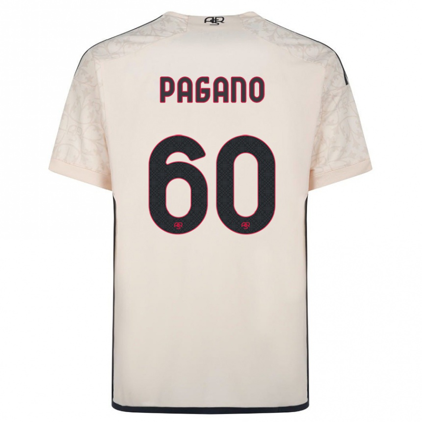 キッズフットボールリッカルド・パガーノ#60オフホワイトアウェイシャツ2023/24ジャージーユニフォーム