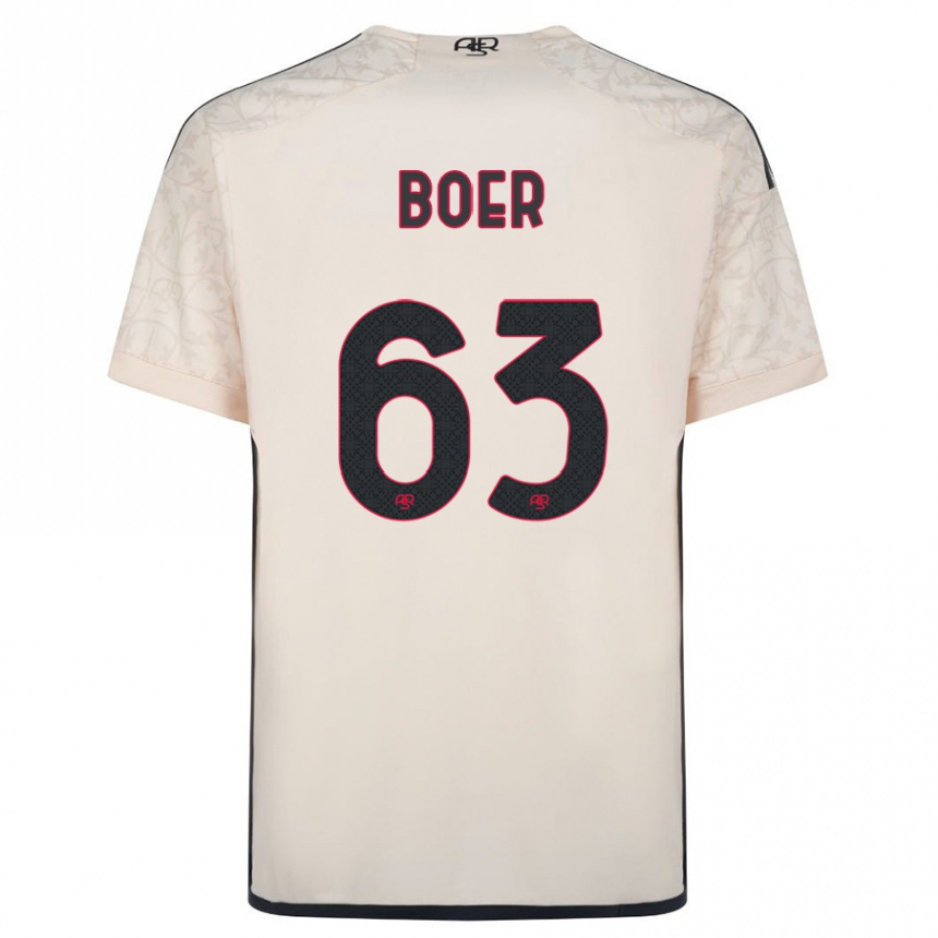 キッズフットボールピエトロ・ボエール#63オフホワイトアウェイシャツ2023/24ジャージーユニフォーム