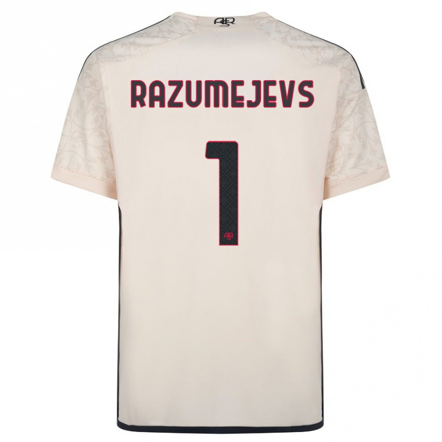 キッズフットボールウラジスラフ・ラズメエフ#1オフホワイトアウェイシャツ2023/24ジャージーユニフォーム