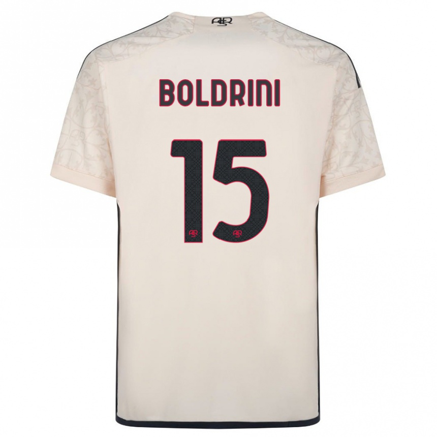 キッズフットボールマティア・ボルドリーニ#15オフホワイトアウェイシャツ2023/24ジャージーユニフォーム