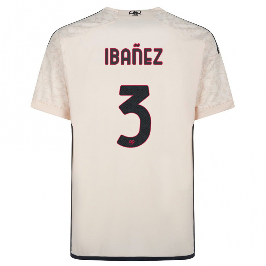 キッズフットボールロジェール・イバニェス#3オフホワイトアウェイシャツ2023/24ジャージーユニフォーム