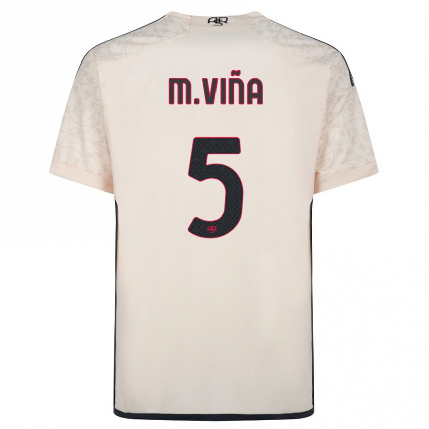キッズフットボールマティアス・ビニャ#5オフホワイトアウェイシャツ2023/24ジャージーユニフォーム