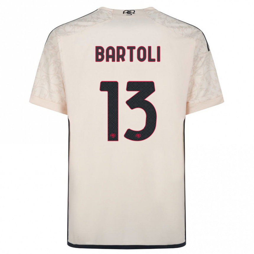 キッズフットボールエリサ・バルトリ#13オフホワイトアウェイシャツ2023/24ジャージーユニフォーム