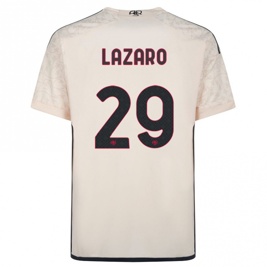 キッズフットボールパローマ・ラザロ#29オフホワイトアウェイシャツ2023/24ジャージーユニフォーム