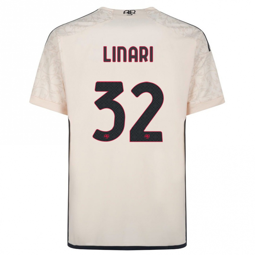 キッズフットボールエレナ・リナーリ#32オフホワイトアウェイシャツ2023/24ジャージーユニフォーム