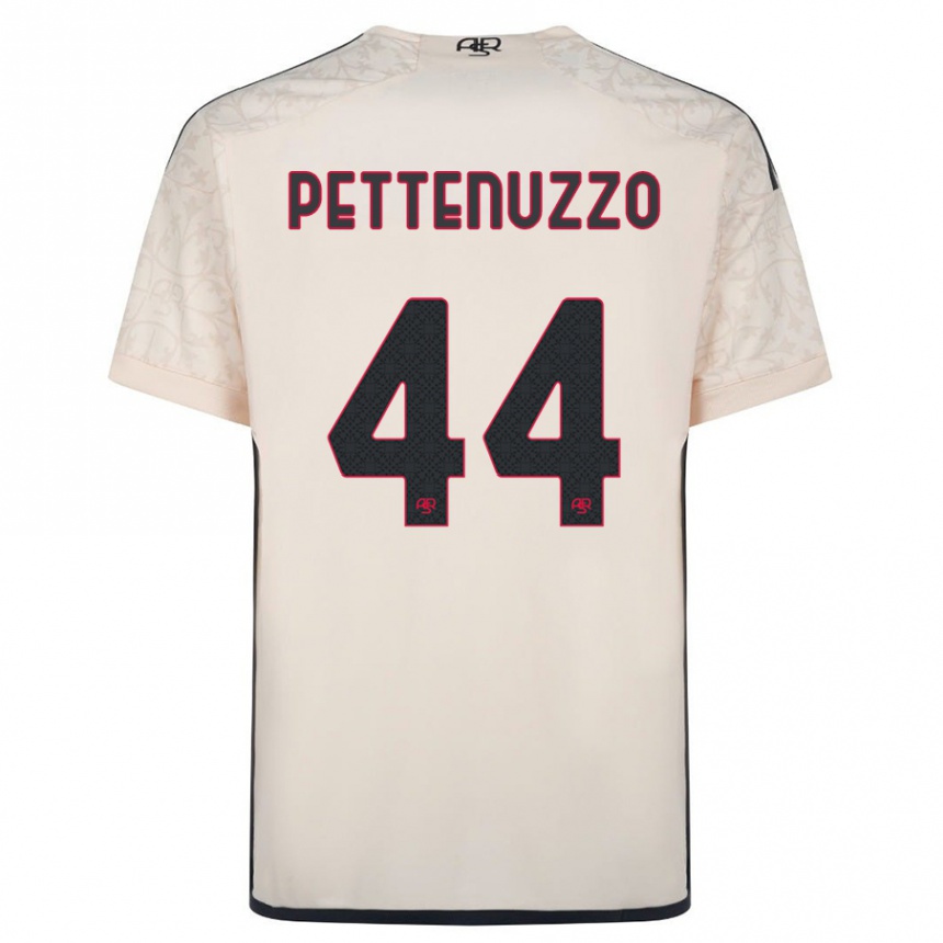 キッズフットボールキー・ペッテヌッツォ#44オフホワイトアウェイシャツ2023/24ジャージーユニフォーム