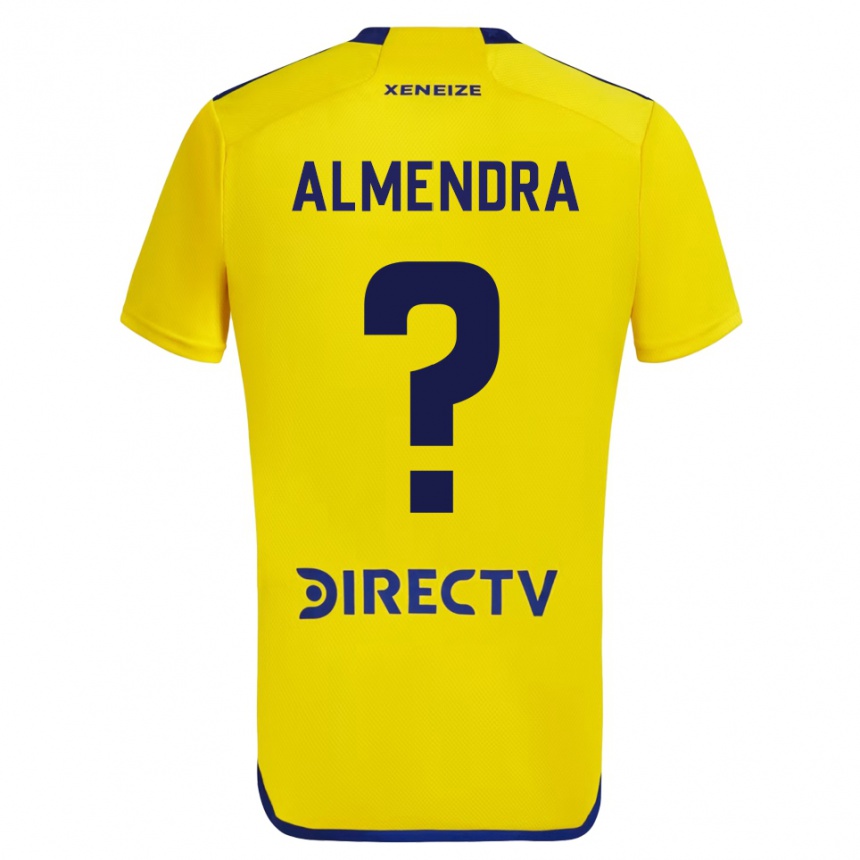 キッズフットボールアグスティン・アルメンドラ#0イエローアウェイシャツ2023/24ジャージーユニフォーム