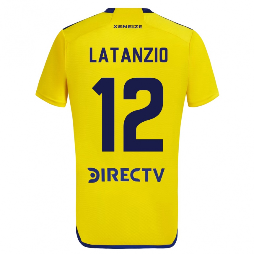 キッズフットボールフロレンシア・ラタンツィオ#12イエローアウェイシャツ2023/24ジャージーユニフォーム