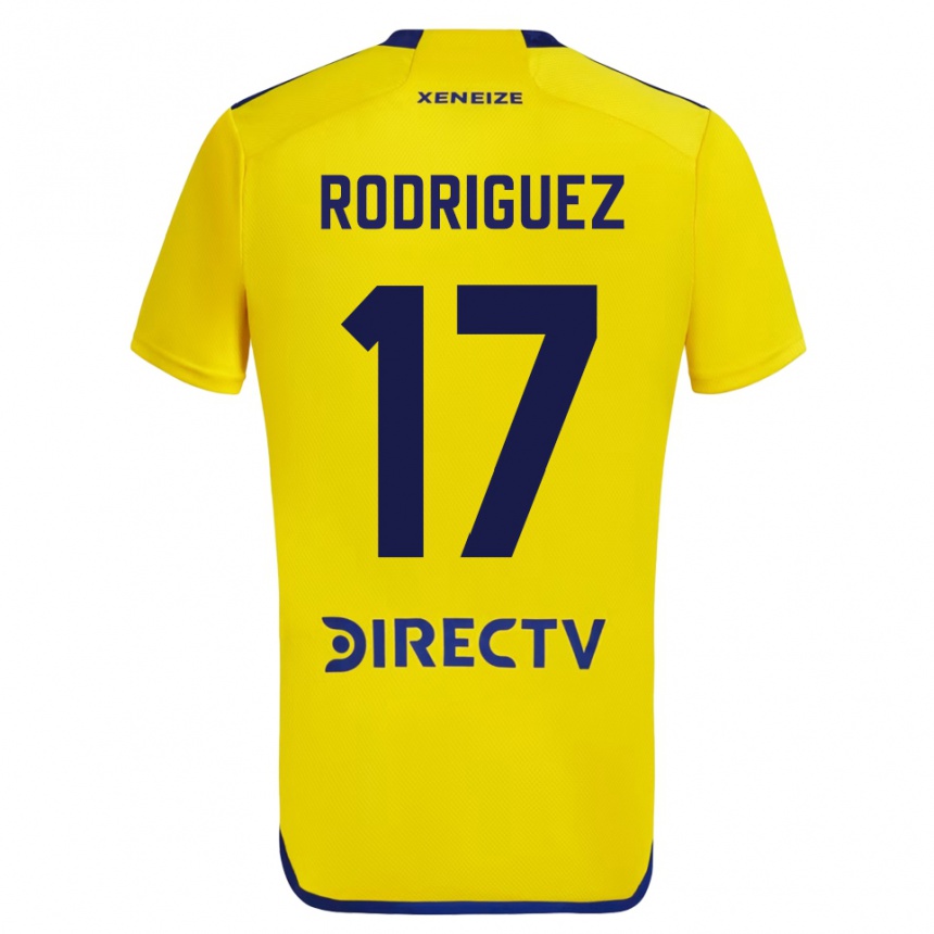 キッズフットボールファニー・ロドリゲス#17イエローアウェイシャツ2023/24ジャージーユニフォーム
