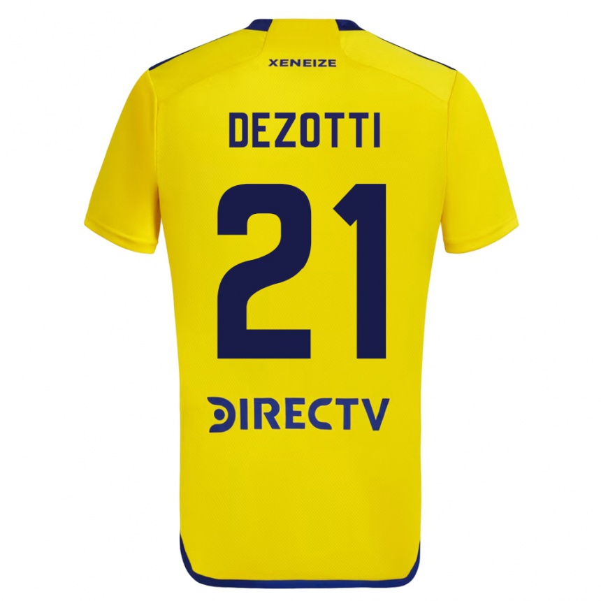 キッズフットボールマルティナ・デゾッティ#21イエローアウェイシャツ2023/24ジャージーユニフォーム