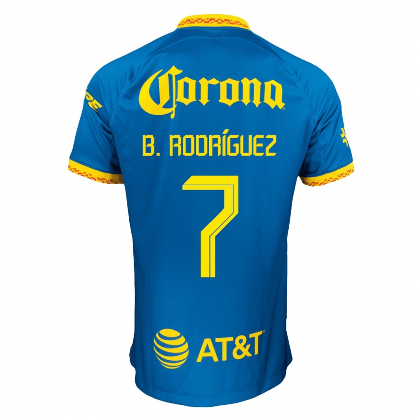 キッズフットボールブライアン・ロドリゲス#7青アウェイシャツ2023/24ジャージーユニフォーム
