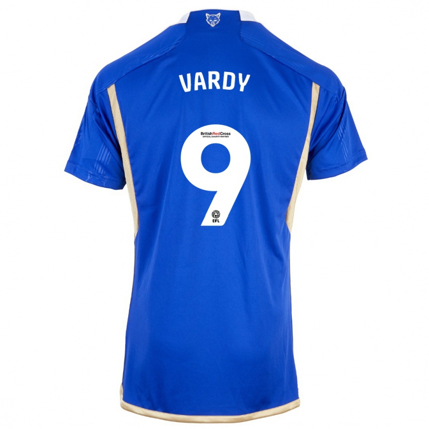 メンズフットボールジェイミー・ヴァーディ#9ロイヤルブルーホームシャツ2023/24ジャージーユニフォーム