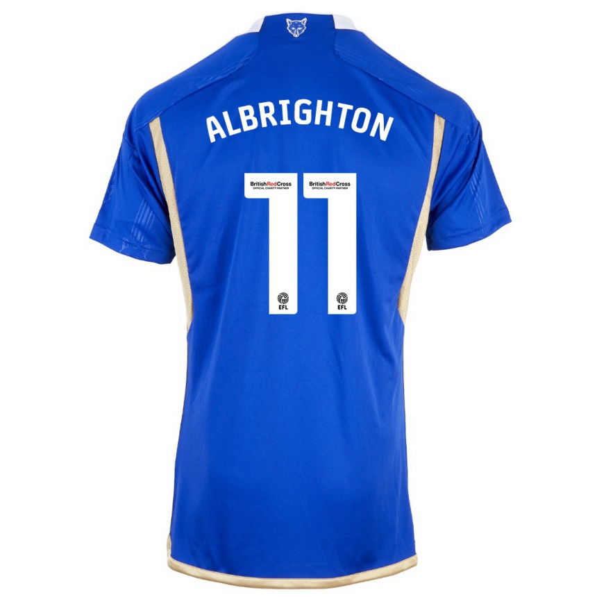 メンズフットボールマーク・オルブライトン#11ロイヤルブルーホームシャツ2023/24ジャージーユニフォーム