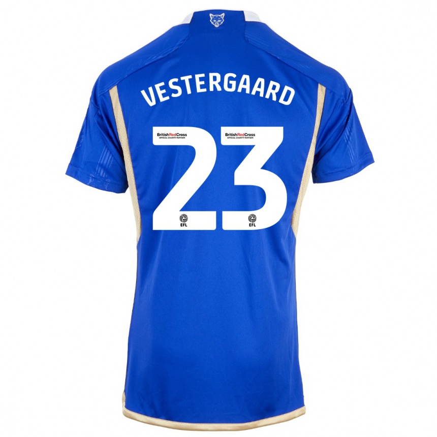 メンズフットボールヤニク・ヴェスターゴーア#23ロイヤルブルーホームシャツ2023/24ジャージーユニフォーム