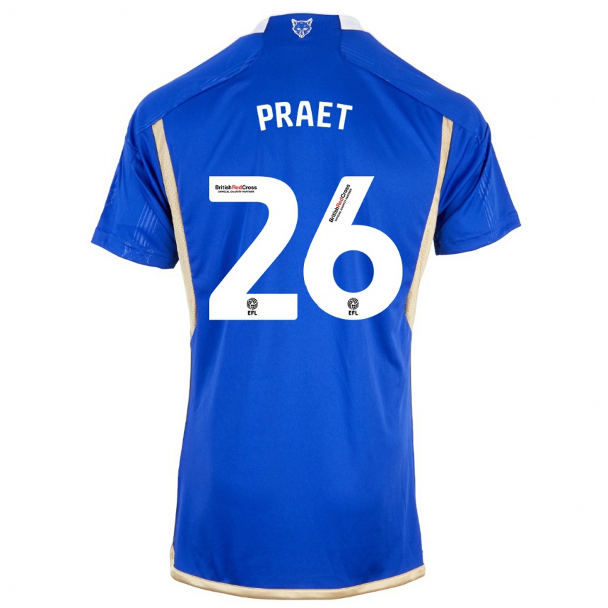 メンズフットボールデニス・プラート#26ロイヤルブルーホームシャツ2023/24ジャージーユニフォーム