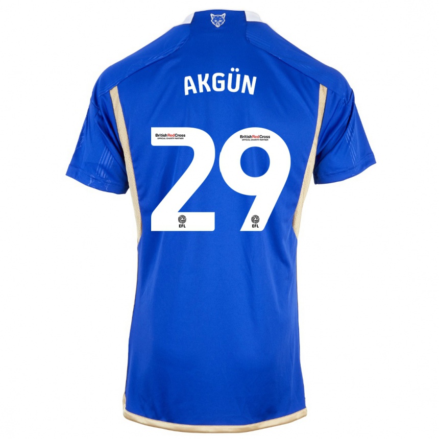 メンズフットボールユヌス・アクギュン#29ロイヤルブルーホームシャツ2023/24ジャージーユニフォーム