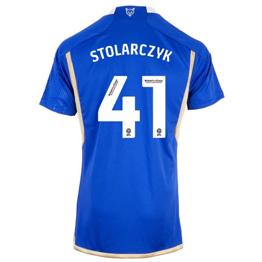 メンズフットボールヤクブ・ストラーチク#41ロイヤルブルーホームシャツ2023/24ジャージーユニフォーム