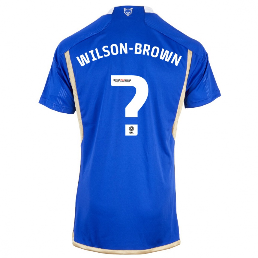 メンズフットボールトーマス・ウィルソン・ブラウン#0ロイヤルブルーホームシャツ2023/24ジャージーユニフォーム