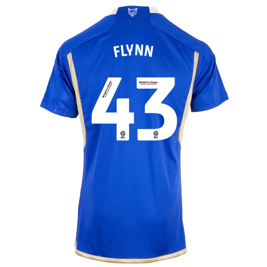 メンズフットボールシェーン・フリン#43ロイヤルブルーホームシャツ2023/24ジャージーユニフォーム