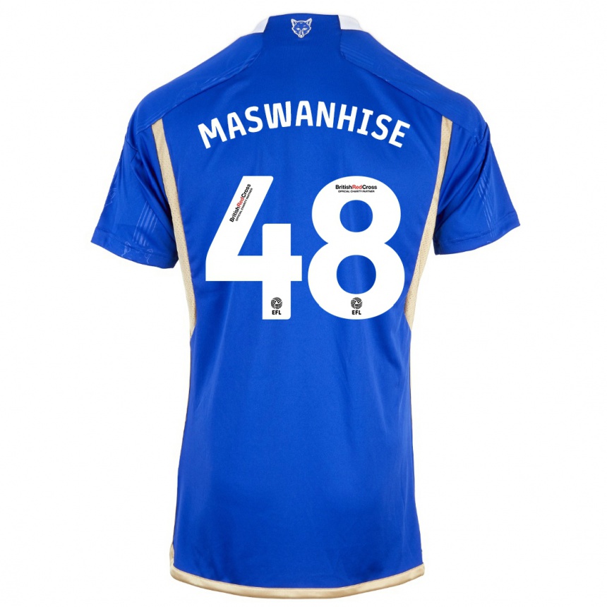 メンズフットボールタワンダマスワンハイズ#48ロイヤルブルーホームシャツ2023/24ジャージーユニフォーム