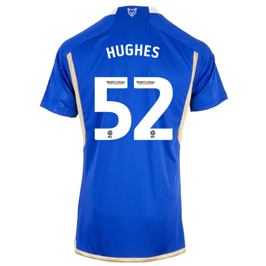 メンズフットボールイエスティン・トモス・ヒューズ#52ロイヤルブルーホームシャツ2023/24ジャージーユニフォーム
