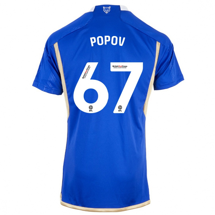 メンズフットボールクリス・ポポフ#67ロイヤルブルーホームシャツ2023/24ジャージーユニフォーム