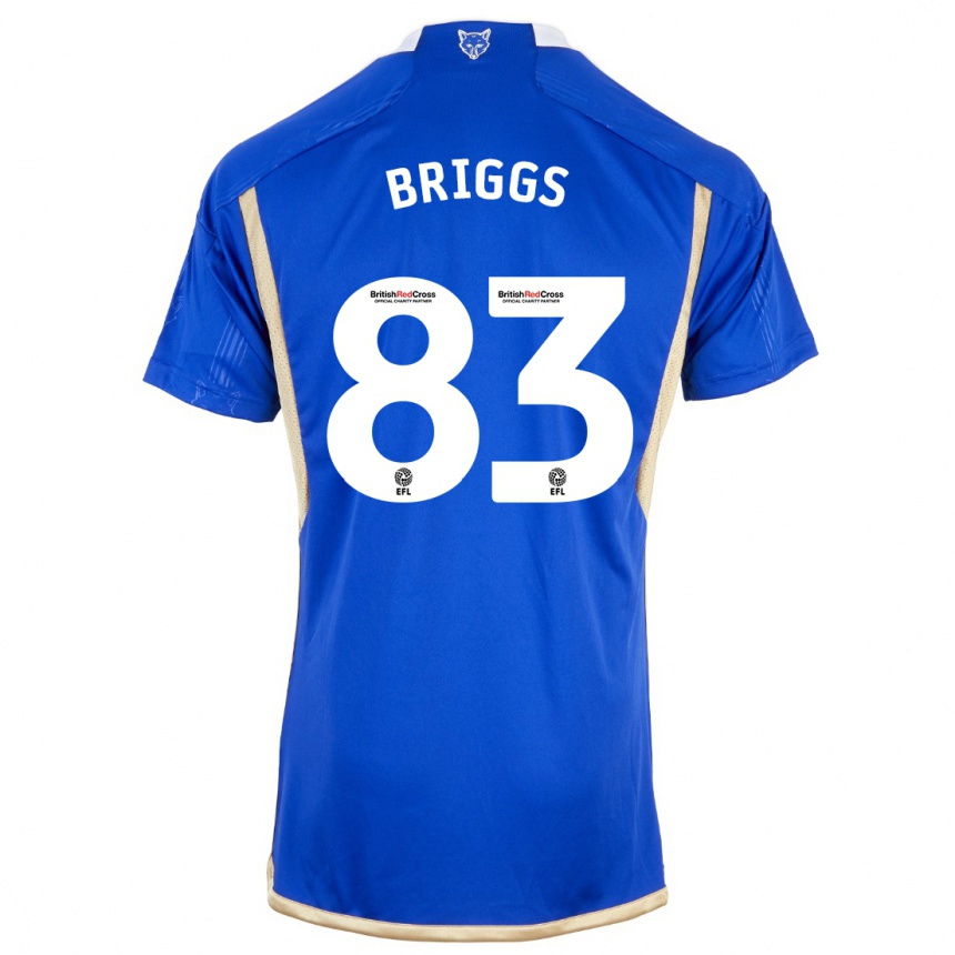 メンズフットボールローガン・ブリッグス#83ロイヤルブルーホームシャツ2023/24ジャージーユニフォーム
