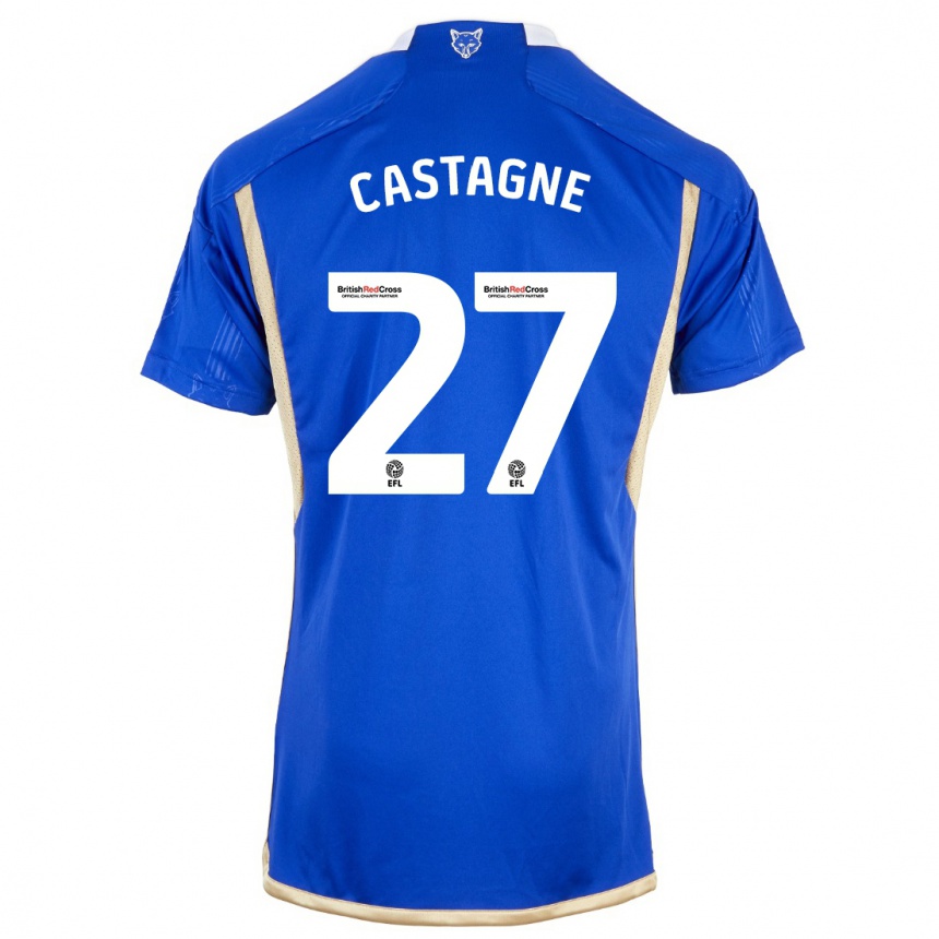 メンズフットボールティモシー・カスターニュ#27ロイヤルブルーホームシャツ2023/24ジャージーユニフォーム