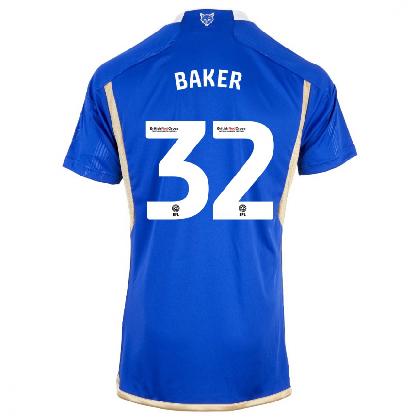 メンズフットボールエイバ・ベイカー#32ロイヤルブルーホームシャツ2023/24ジャージーユニフォーム