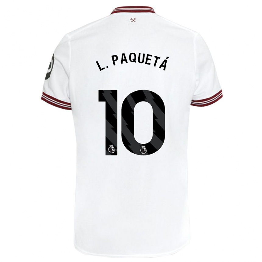 メンズフットボールルーカス・パケタ#10白アウェイシャツ2023/24ジャージーユニフォーム