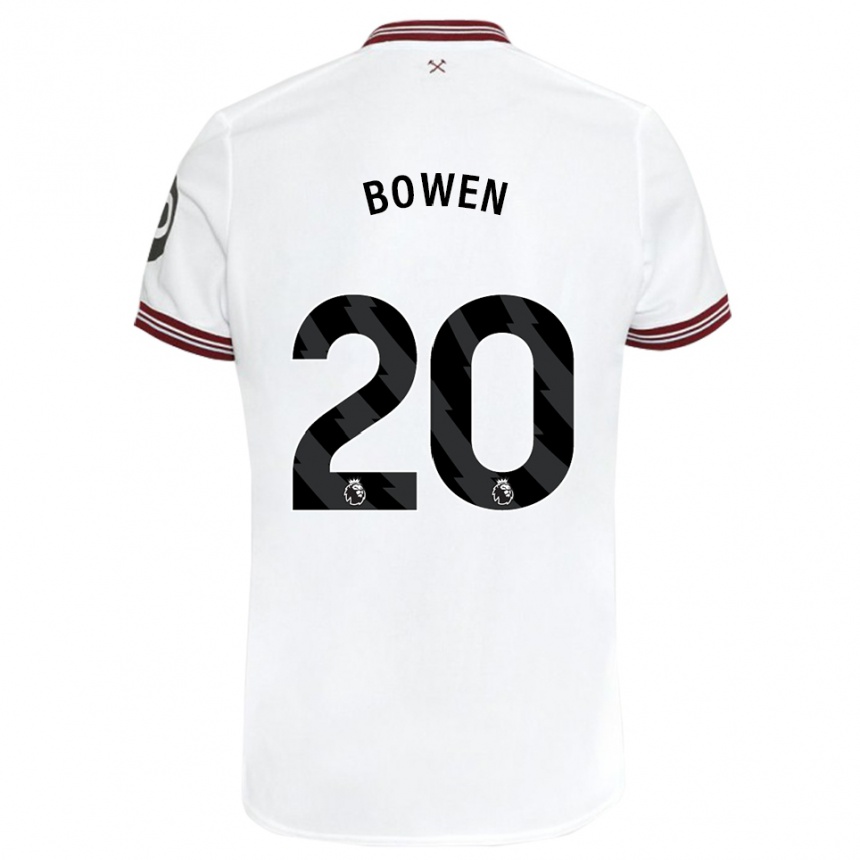メンズフットボールジャロッド・ボーウェン#20白アウェイシャツ2023/24ジャージーユニフォーム