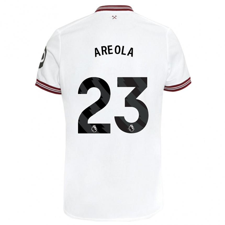 メンズフットボールアルフォンス・アレオラ#23白アウェイシャツ2023/24ジャージーユニフォーム