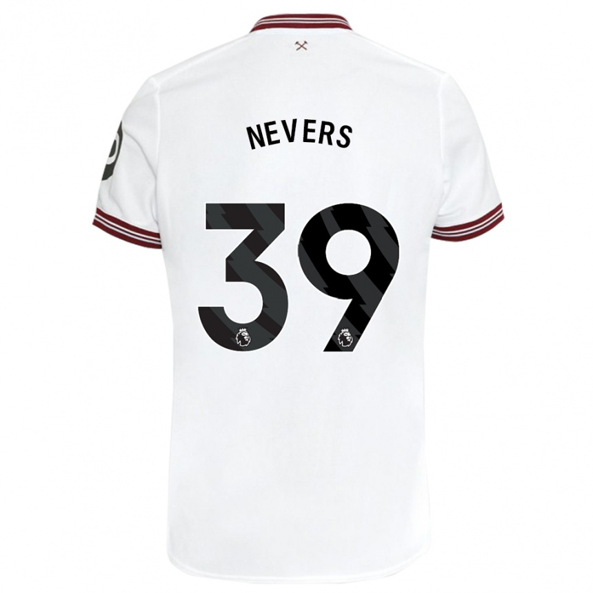 メンズフットボールティエリー・ヌヴェール#39白アウェイシャツ2023/24ジャージーユニフォーム