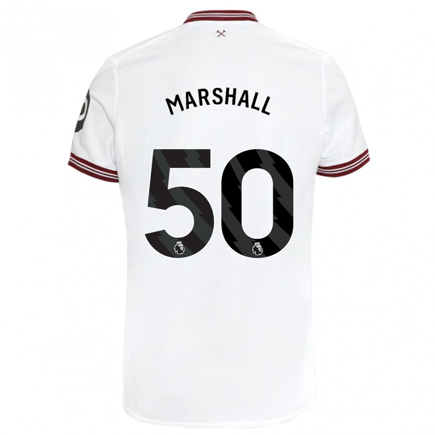 メンズフットボールカラム・マーシャル #50白アウェイシャツ2023/24ジャージーユニフォーム