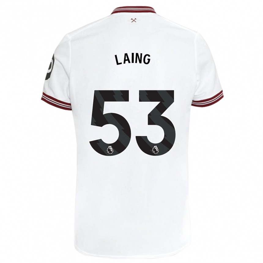 メンズフットボールリーヴァイ・ラング#53白アウェイシャツ2023/24ジャージーユニフォーム