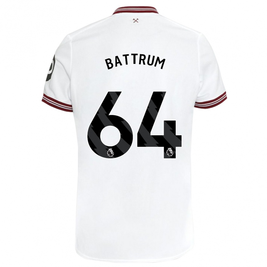 メンズフットボールライアン・バトラム#64白アウェイシャツ2023/24ジャージーユニフォーム