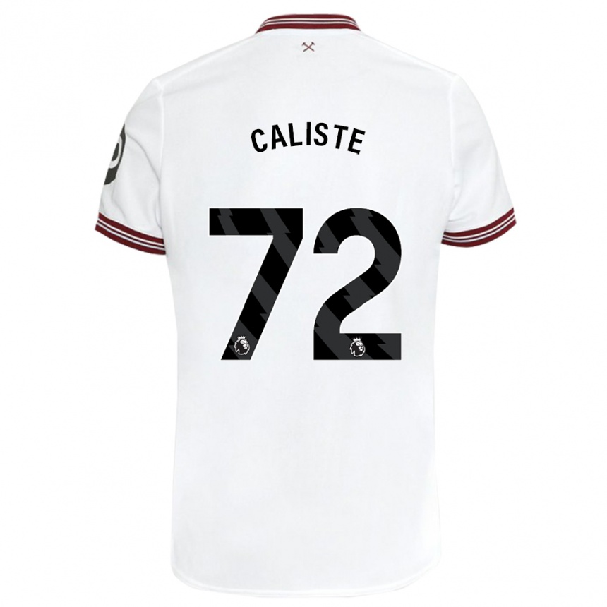 メンズフットボールガブリエル・カリステ#72白アウェイシャツ2023/24ジャージーユニフォーム