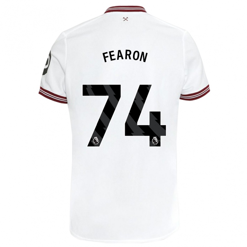 メンズフットボールプレストン・フィアロン#74白アウェイシャツ2023/24ジャージーユニフォーム
