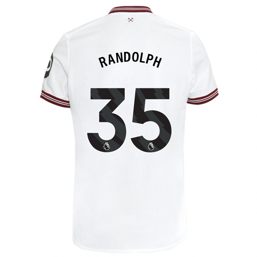 メンズフットボールダレン・ランドルフ#35白アウェイシャツ2023/24ジャージーユニフォーム