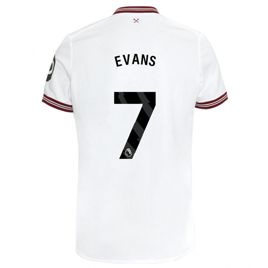 メンズフットボールリサ・エバンス#7白アウェイシャツ2023/24ジャージーユニフォーム