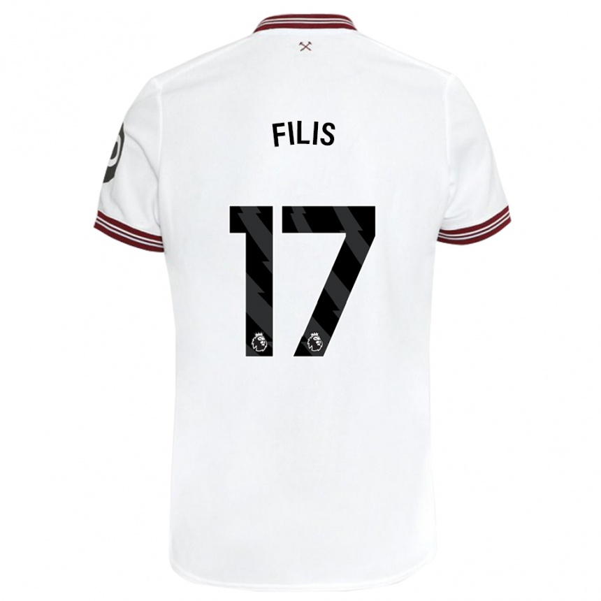 メンズフットボールメリッサ・フィリス#17白アウェイシャツ2023/24ジャージーユニフォーム