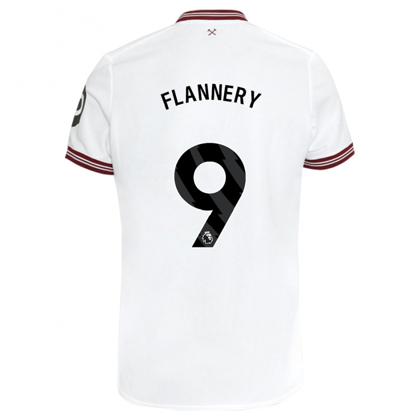 メンズフットボールキーラ・フランネリー #9白アウェイシャツ2023/24ジャージーユニフォーム